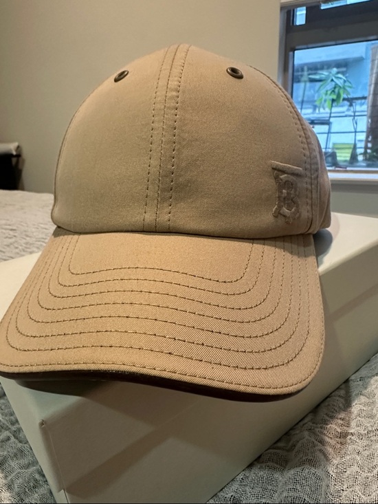 Burberry Beige Plaid Baseball Cap with Black Trim